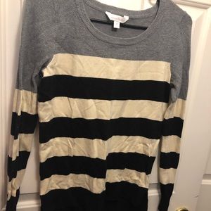 Grey cream and black sweater